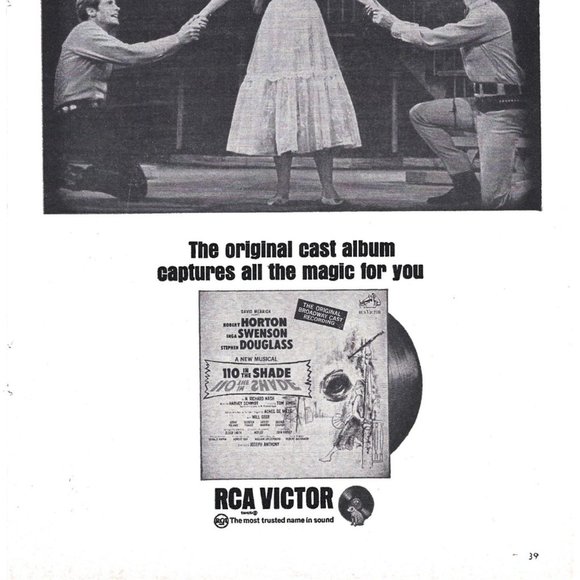 110 in the Shade Broadway Musical RCA Victor Album 1960s Vintage Print Ad 9 in - Picture 2 of 2